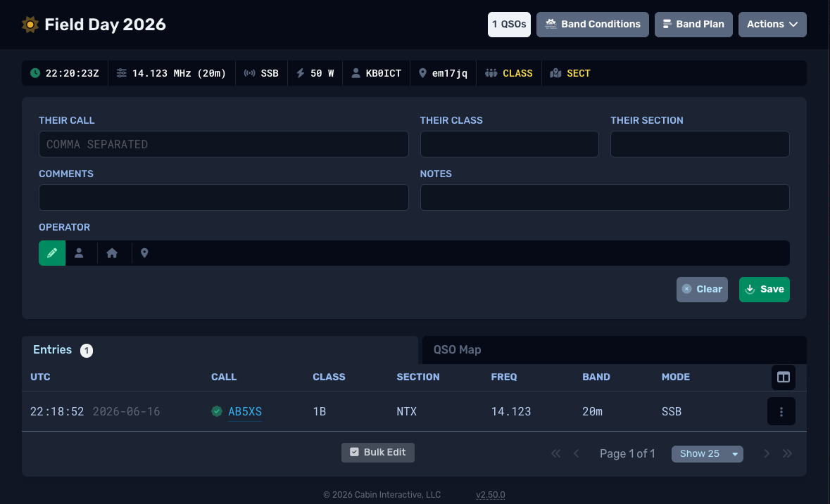 Field Day Template screenshot